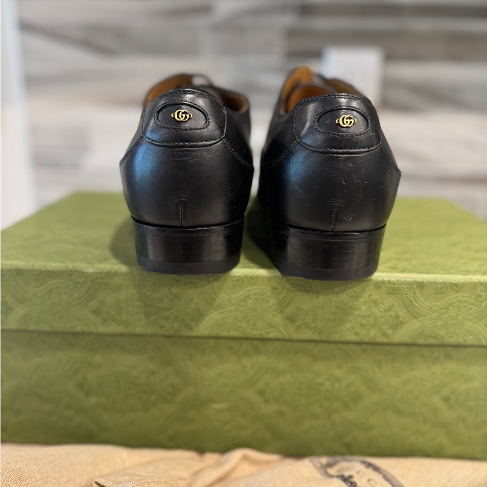 Gucci Men’s Adel Double G Black Leather Dress Shoes Oxford US 9.5 | EU 43 | UK 9 - Picture 7 of 7